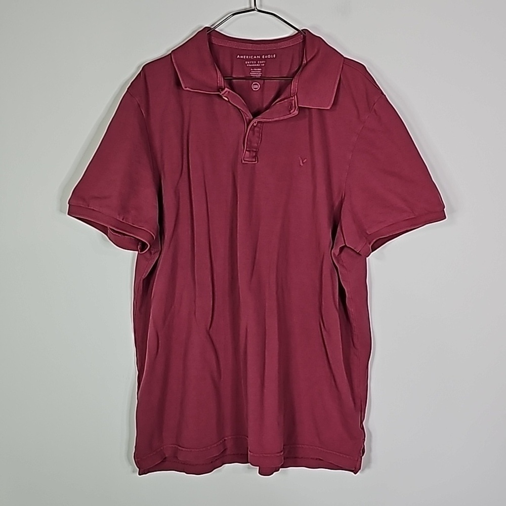 American Eagle XL purple super soft standard fit short sleeve polo